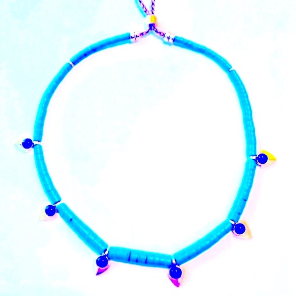 💧NWOT Lizzie Fortunato Necklace💧Turquoise 14k Plated & Black Onyx💧Adjustable💧 - Picture 2 of 11